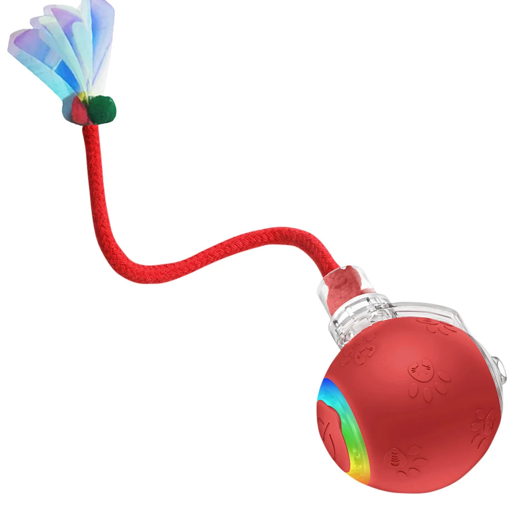 Balle Interactive pour Chat – Rotation Automatique, Rechargeable USB & Son Oiseau