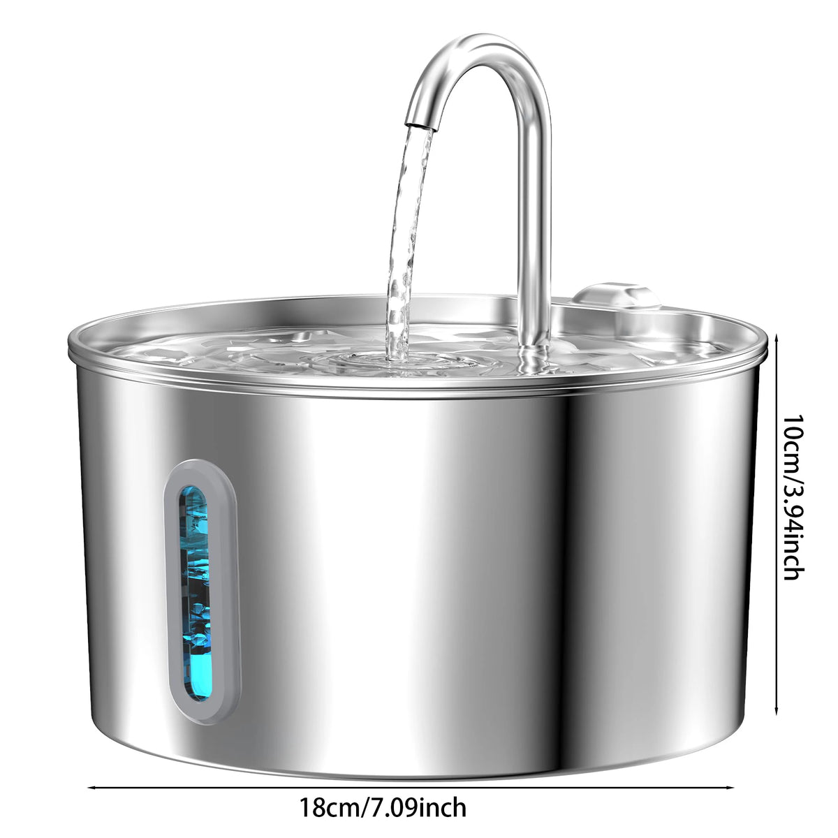Fontaine à Eau Intelligente  2.2L – Acier Inoxydable & Capteur Sans Fil