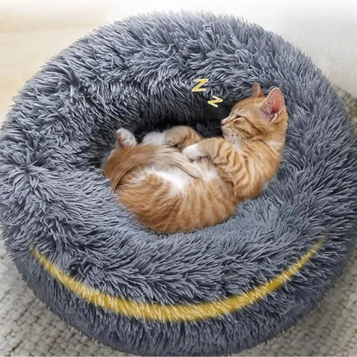 Lit Rond Ultra-Doux pour Animaux – Confort Absolu en Toute Saison